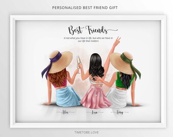 Best Friend Gift | Best Friend Print | Bestie Gifts | Friendship print | Birthday Gift for Her | Personalised Print | BFF Gift, Framed print