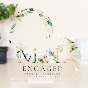 Personalised engagement gifts for couple, Engagement Plaque, engagement present, Monogram Print, Couples Gift, Engagement couple names gift