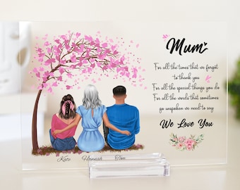 Best Mothers Day Gift, Personalised Mother, Daughters and Son Plaque, Mum's Birthday, Mothers Day,Mom Gift from Son,Mother poem,Mum gift