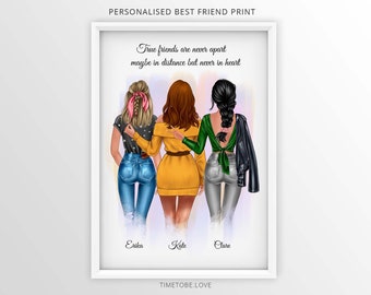 Best Friend Print, Personalised Print,Friendship print, Best Friend Gift, Quote Wall Art, Birthday Gift for Her,Gift for Friend,Bestie Gifts