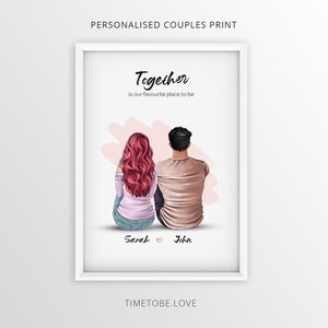 Presente personalizado para casais, novo presente para casa, retrato de família, impressão personalizada de casal, presente de Natal, presente de amigo personalizado, presente de melhor amigo