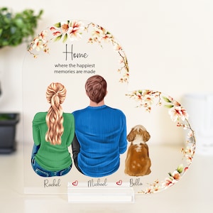 Personalized Family and Pet gift - Custom Family Illustration - Unique Christmas or Birthday Gift for dog owners, Custom family pet gift