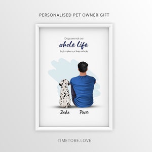 Personalised Pet Owner Gift, Dog Owner gift, Dog Lover Print, Dog Portrait, Custom dog owner gift, Custom family pet portrait, framed print