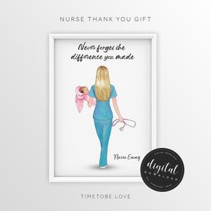 Personalised Midwife print, Midwife gift, Nurse gift, NHS Thank you gift, Nurse Team print,NHS Friends,Thank you nurse, Vet Gift, Scrub Life