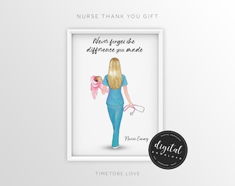 Impresión personalizada de partera, regalo de partera, regalo de enfermera, regalo de agradecimiento del NHS, impresión del equipo de enfermeras, amigos del NHS, enfermera de agradecimiento, regalo de veterinario, Scrub Life