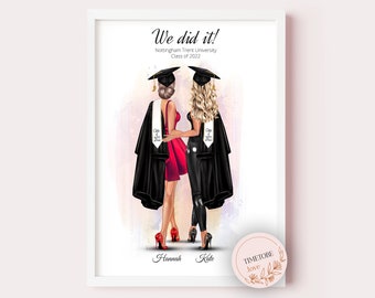 Graduation gifts, Graduation Print,Best Friends Personalized Graduation Print,Graduation Gift,We did it, Teacher Graduation, Class of 2022