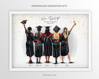 Personalised graduation gifts, Graduation gift, Best Friends Graduation Print, Graduation gifts for her, School Graduation, University frame