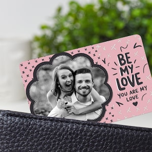 Benutzerdefinierte Metall Foto Brieftasche Karte - romantischer personalisierter Brieftascheneinsatz für Paare, einzigartiges Valentinsgeschenk oder Jahrestagsgeschenk für Sie oder Ihn