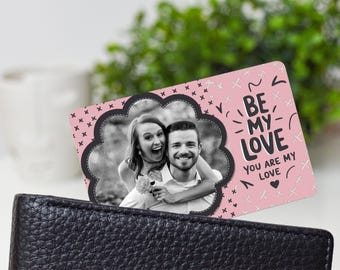 Portafoglio fotografico in metallo personalizzato - Inserto romantico per portafoglio personalizzato per coppie, regalo unico per San Valentino o regalo di anniversario per lui o per lei