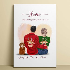 I migliori regali per lei, Regalo di natale personalizzato per coppie con animali domestici, Regali per lei, Stampe su tela, Foto su tela, Tela personalizzata, Arte murale su tela