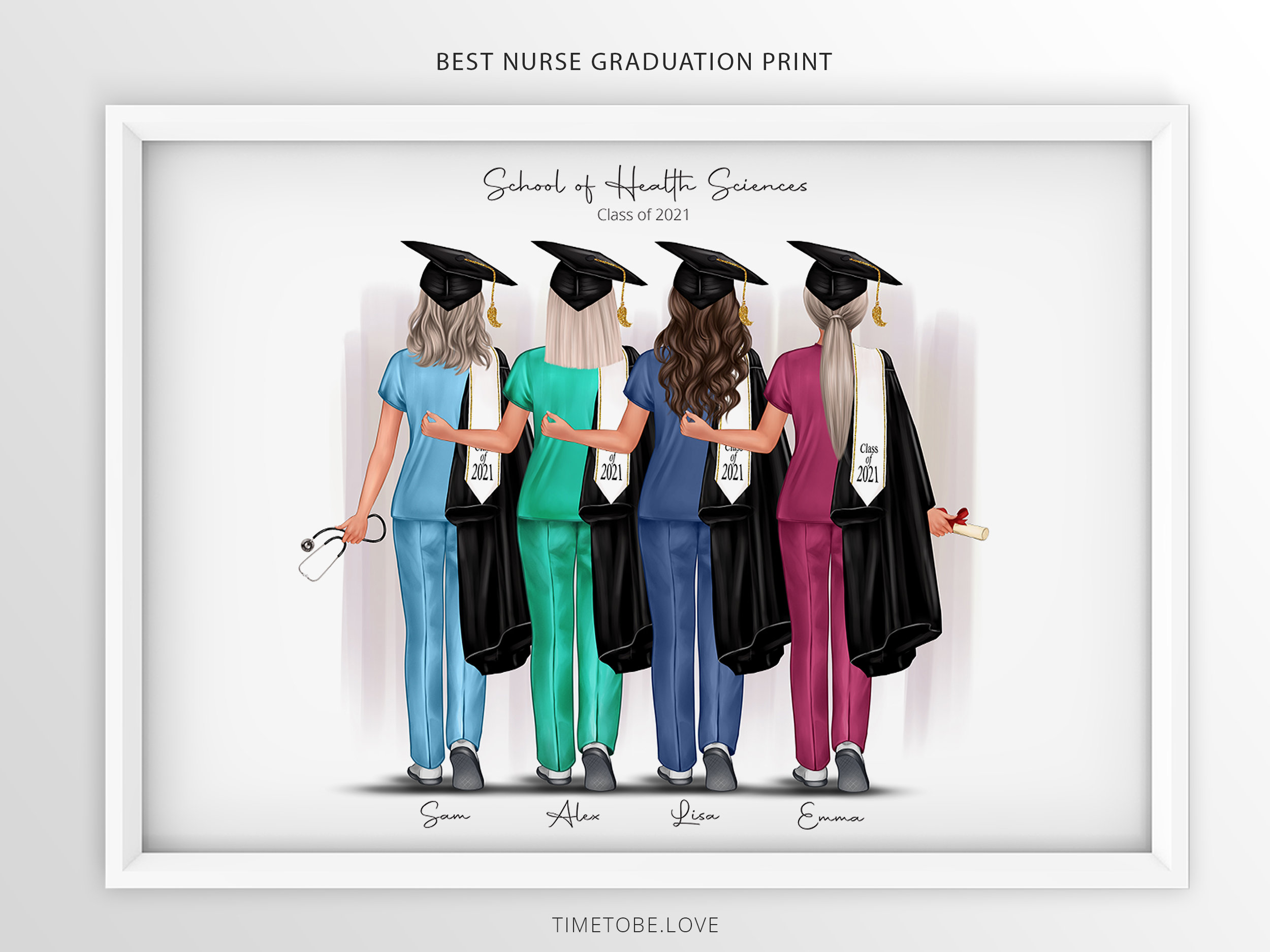 Best Nurse graduation print group Graduation nurse gift | Etsy