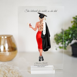 Graduation Gifts For Her | Personalised Graduation gift | Graduation 2024 | Acrylic Plaque And Stand | Graduation Plaque, Graduation Present