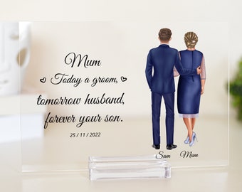 Mother of Groom Gift: Personalized Wedding Acrylic Plaque