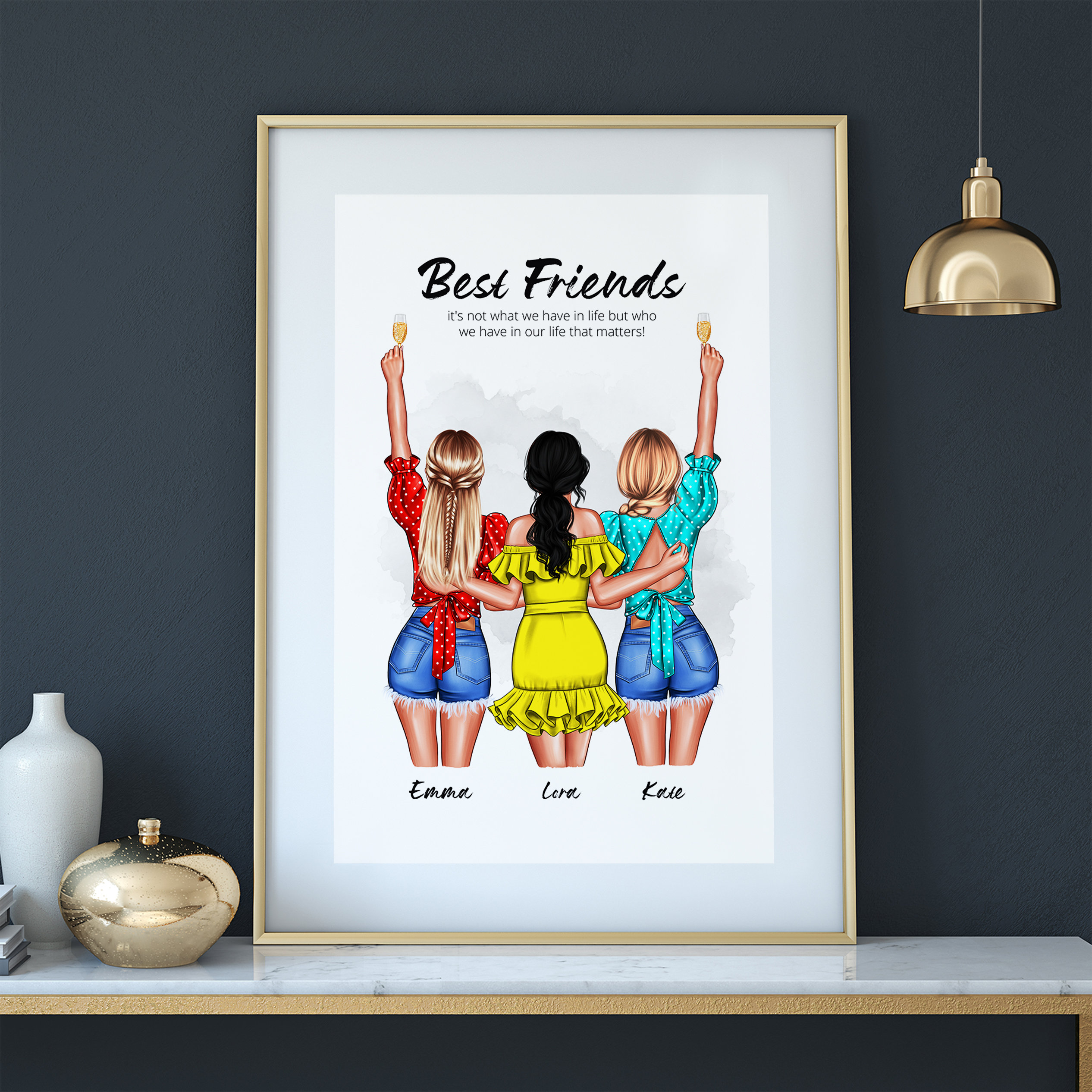 3 best Friend Gift Best Friends PrintBFF GiftsPersonalised Etsy
