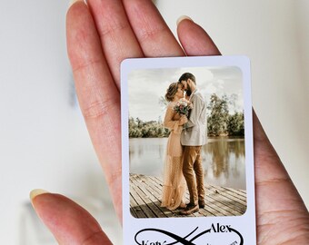 Portafoglio con foto in metallo personalizzato, inserto per portafoglio personalizzato con foto e messaggio, regalo romantico per coppie, regalo di anniversario per lui o per lei