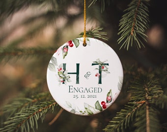First Christmas Engaged Ornament, Engagement Christmas ornaments, Wedding Ornament, First 1st Christmas,First Christmas engagement Ornaments