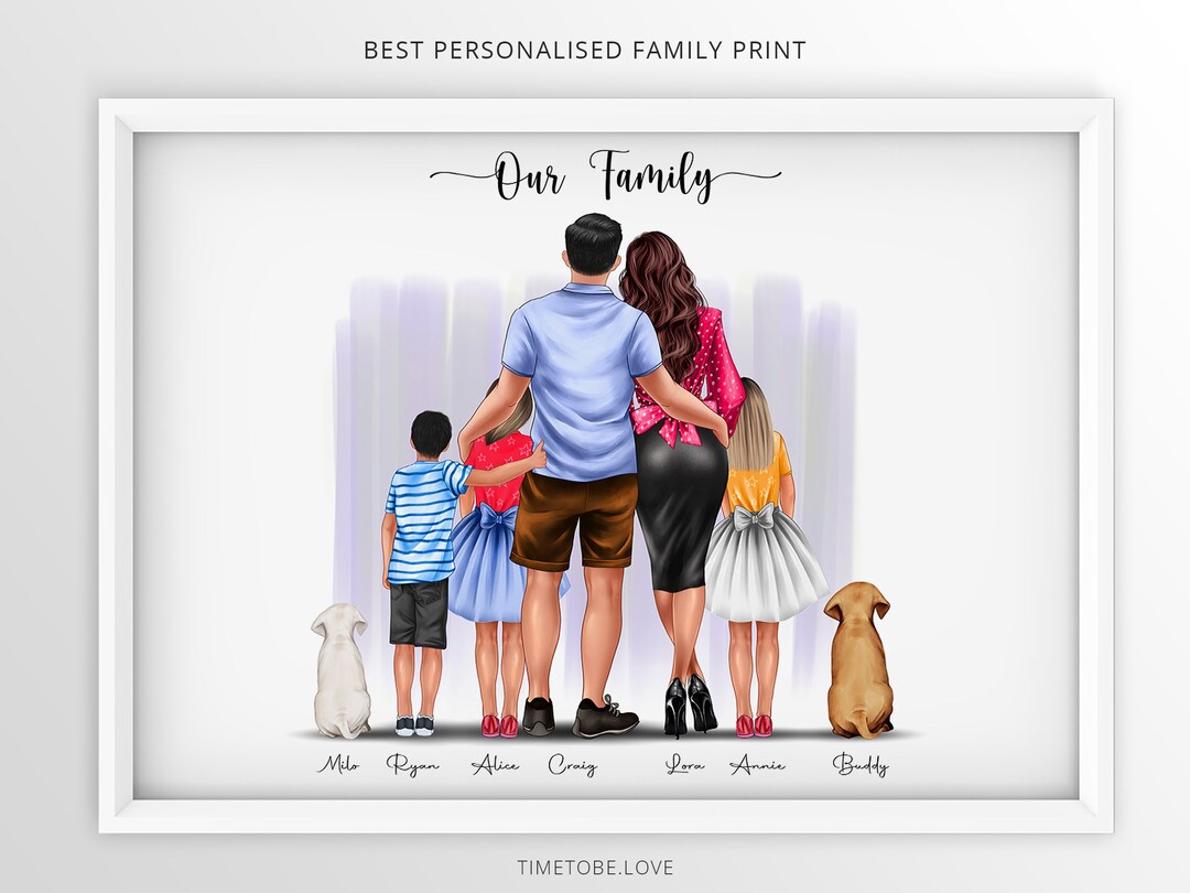 Personalized Family Portrait Print: Custom Home Decor - Etsy