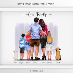 Personalised Family Print, New Home Gift, Our Family Print, My family Gift, Fathers Day Gift, Mothers Day Gift, Family portrait,Family frame