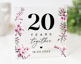 Huwelijksverjaardagscadeau per jaar - 20e, 10e verjaardagscadeau - Geschenken voor man vrouw ouders, mama en papa huwelijksparen verjaardag