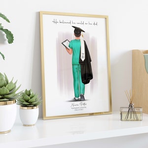 Graduation Nurse Gift,male Nurse Graduation Print,personalised Male ...