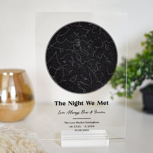 Die Nacht, in der wir uns trafen - Personalisiertes Sternkartengeschenk, Jahrestagsgeschenk, Nachthimmeldruck, Sternkarte Druck, Hochzeitsgeschenk, Sternkarte Druck, Astrologie Geschenk