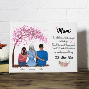 Best Mothers Day Gift, Personalised Mother, Daughters and Son Plaque, Mum's Birthday, Mothers Day,Mom Gift from Son,Mother poem,Mum gift image 2