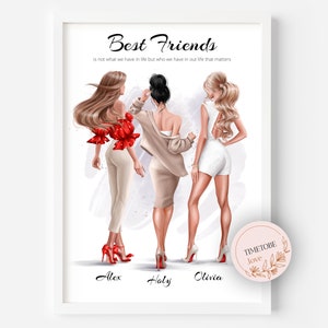 Birthday Friend Gift, Best Friend Gift, Best gifts for her, Gift for friends, Birthday Keepsake, Best Friend Print, Best gifts for her image 1