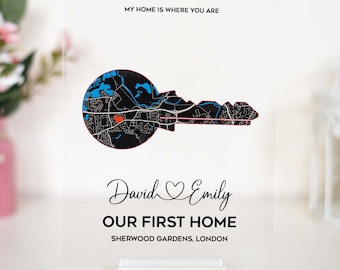 Personalisiertes neues Zuhause Geschenk, Einweihungsgeschenk, neues Zuhause Karte Druck Geschenk für sie ihn, Geschenke für Zuhause, Valentinstagsgeschenk, Umzugsgeschenk Neues Zuhause