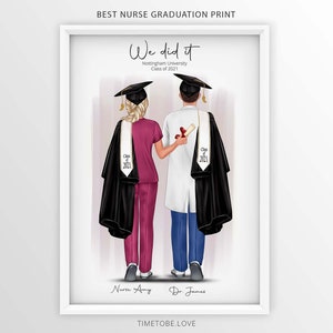 Graduation Nurse Gift, Nurse Graduation Print, Doctor Graduation,couple ...