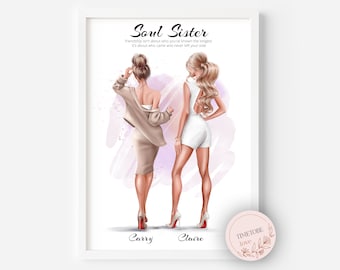 Soul Sister Gifts, Soul Sister Happy Birthday Friend Like A Sister, Gift for best friend, BFF gift, Little sister gift, Gift For Soul Sister