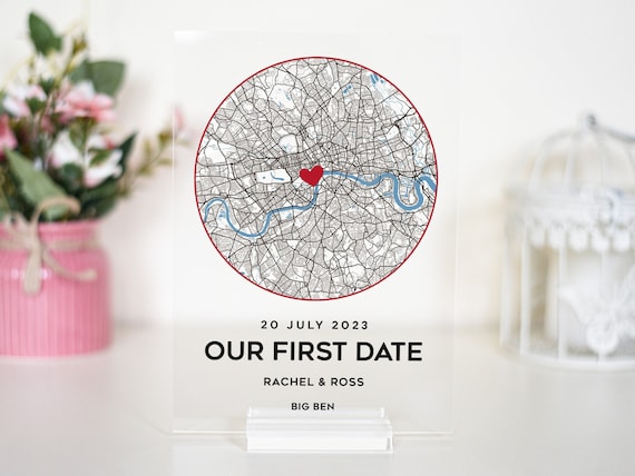 Our First Date Map, First Anniversary Gift, Location Worldwide Custom Gifts for boyfriend, Girlfriend gift, Where It All Began, Where We Met