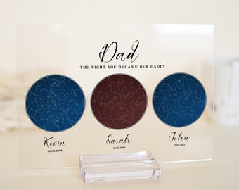 The Night You Became our Daddy, Gifts for Dad & Daddy,Personalized Star Map Prints for Him, Star Night Maps for Father's Day and Anniversary