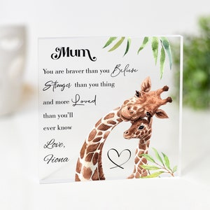 Personalisierte Mama Gedicht Plakette, Geschenk für Mama, Tochter zu Mutter Geschenk, Geschenk für Mama, Mama Geschenke, Geburtstagsgeschenk für Mama, Giraffe Animal Themed