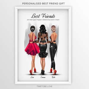 Best friend gifts, Gift for her, Best Friend Print, Bestie Gifts, BFF Gifts, birthday gift, Personalised Gift, Sisters Family, Framed print