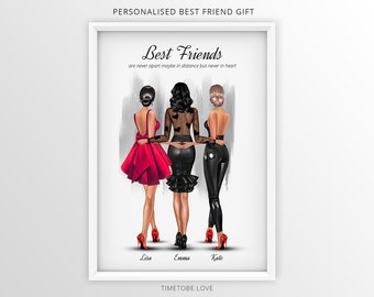 Best friend gifts, Gift for her, Best Friend Print, Bestie Gifts, BFF Gifts, birthday gift, Personalised Gift, Sisters Family, Framed print