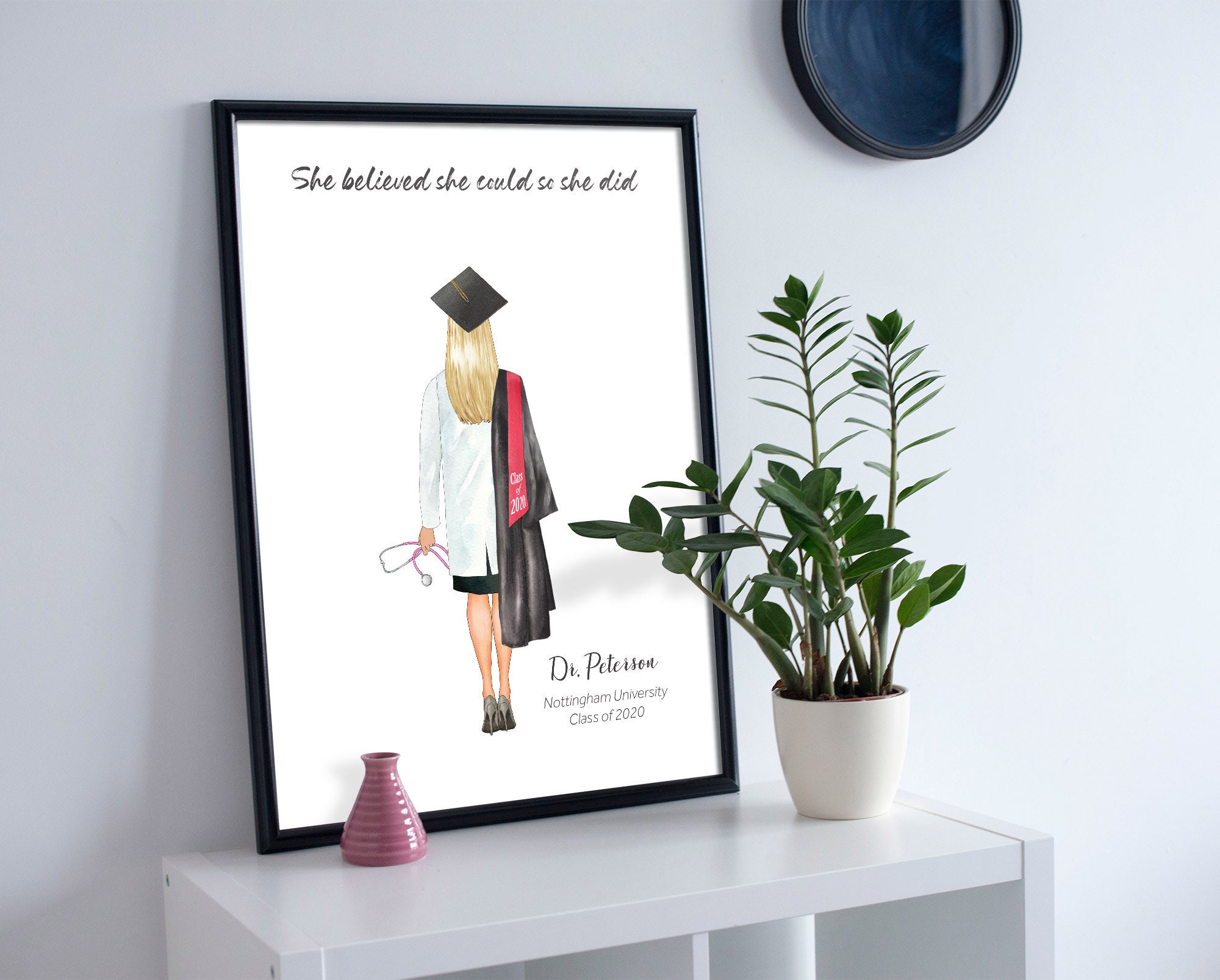 Doctor graduation gift Graduation doctor print Graduation Etsy