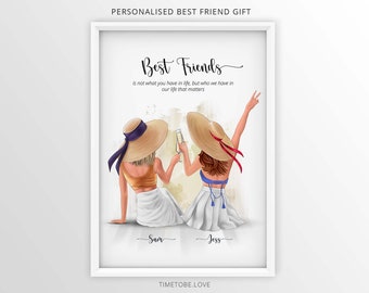 Best Friend print, Friendship Gift, Gift for Best Friend, Personalised Gift, Friendship print, Best friends gift, Gift for friends, Framed