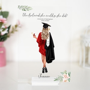 Placa de formatura personalizada para ela - Presente personalizado para formandos - Parabenize sua irmã ou filha - Presentes para formandos, presente de emprego