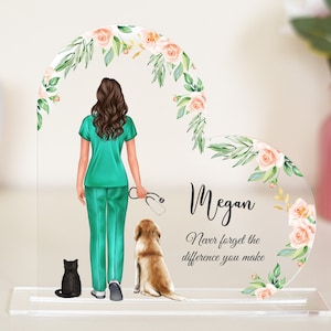 Unique Gifts for Vet Nurse Graduation, Acrylic Plaque, Nurse Appreciation Print, Perfect NHS Present, Thank You Nurse, Animal Lover gift