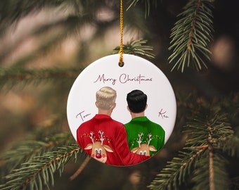 Christmas Gay Couple, Gay ornament, gay couple gift, gay Christmas ornament, Mr & Mr ornament, Gay Decoration Ornament, gay friend gifts