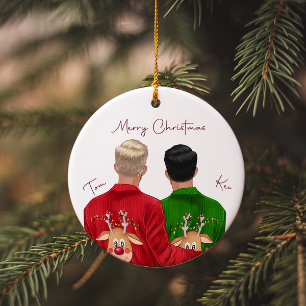 Christmas Gay Couple, Gay ornament, gay couple gift, gay Christmas ornament, Mr & Mr ornament, Gay Decoration Ornament, gay friend gifts