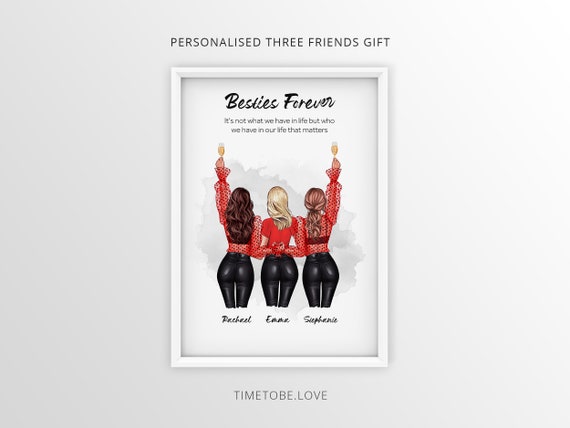 3 Best Friend Print Personalized Friendship Print Friendship Gift Best  Friends Gifts for Her Besties Picture Best Friend Birthday Gifts 