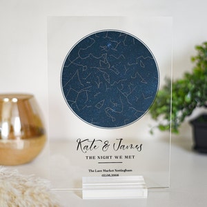 La notte in cui ci siamo incontrati - regalo mappa stellare per regalo di anniversario, stampa del cielo notturno, poster mappa stellare, regalo di nozze, stampa mappa stellare personalizzata, mappa stellare per data