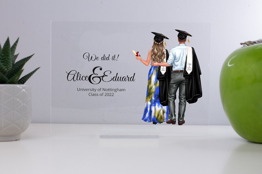 We Did It - Personalized Shaped Wood Sign - Graduation Gift
