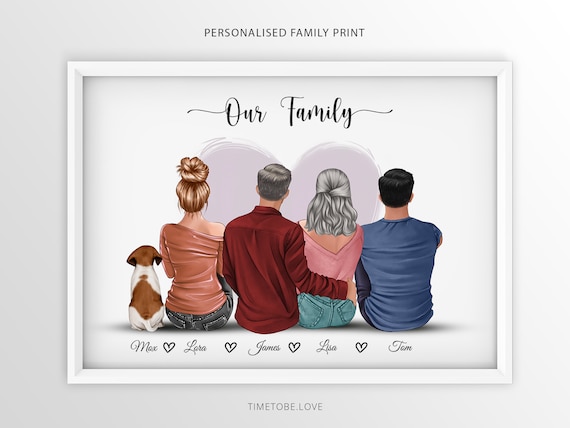 Wall Décor Family portrait personalized minimalist poster/original ...