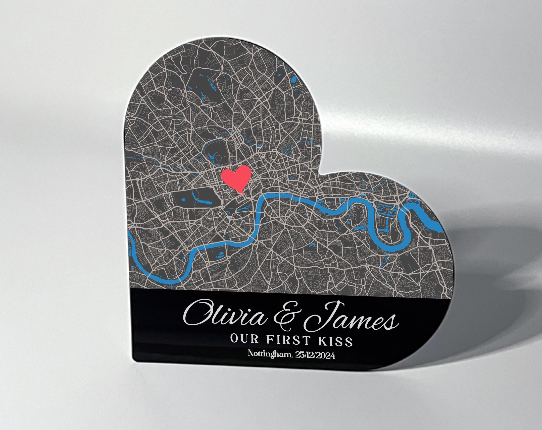 Personalized Acrylic Plaque Our First Date With Custom Special Day Map Design Unique Gift For Couple S Anniversary Cid767 Drhf0956