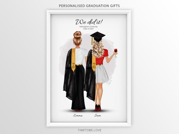 Graduation Print for friends Graduate Gift Best Friend | Etsy