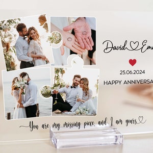 Pareja rompecabezas foto regalo de marido, eres mi pieza de rompecabezas perdida, pieza que nos mantiene juntos, regalo de pareja personalizado único