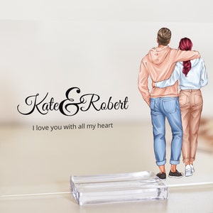 Personalised Couple Gift, Anniversary Gift, Family Print, Couple and Pet Print, Family Illustration, Our Family, Birthday Gift for Her/Him