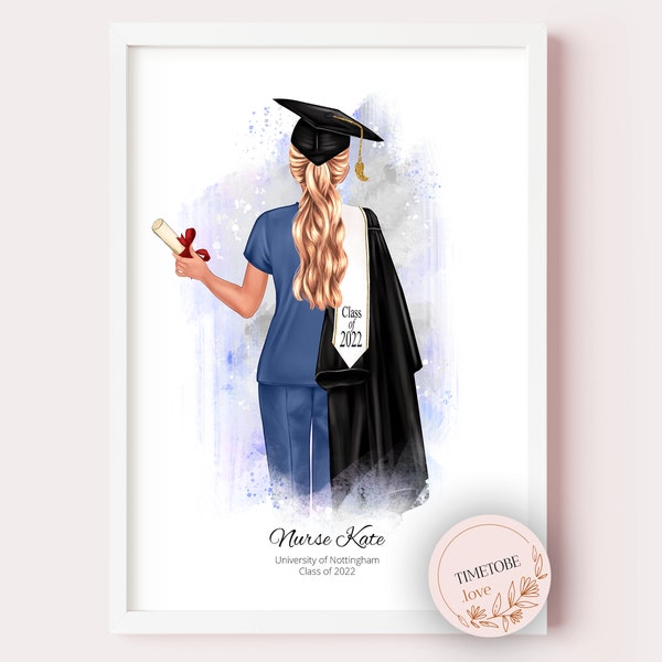 Nurse gift, Nurse graduation gift, Graduation gifts, nurse print, Graduation nurse gift, Muslim nurse graduation, NHS Friends, framed print